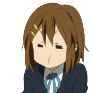 😒 Yui Hirasawa K-On! Anime, K-On, Yui Hirasawa, mignon, drôle, dessin animé whatsapp sticker