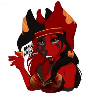 😮 NEEEEEEED Anthro, Furry, Monstro, Garota, Personagem, Vermelho whatsapp sticker
