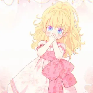 🌨️ enfant, fille, anime, mignon, robe, blonde, dessin animé whatsapp sticker