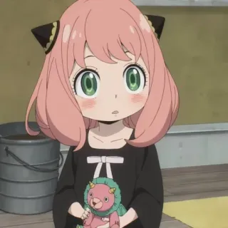 🥜 Anya Forger Spy x Family Anime, Spy x Family, Anya Forger, Personage, Cartoon, Leuk, Roze haar telegram sticker