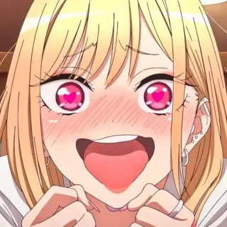❤️ Anime, Ragazza, Espressione, Carino, Occhi, Lingua telegram sticker