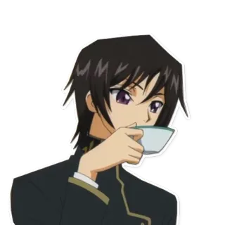 ☕ Lelouch Lamperouge Code Geass anime, character, lelouch, code geass telegram sticker