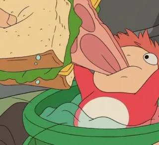 😝 Ponyo Anime, Panino, Cibo, Carino, Pesce, Mare telegram sticker