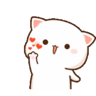💟 kot, słodki, serca, miłość, kawaii telegram sticker