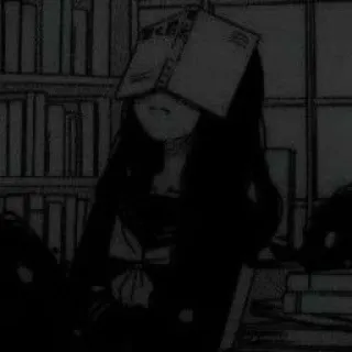 🖤 Anime, Czytanie, Książka, Dziewczyna, Manga telegram sticker