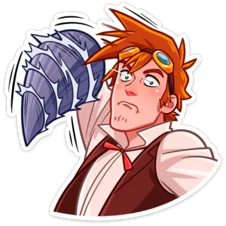 😠 персонаж, мультфильм, стимпанк, злой telegram sticker