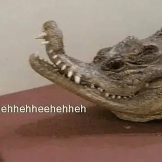 😈 ehhehheehhehh krokodil, meme, grappig, dier, reptiel telegram sticker