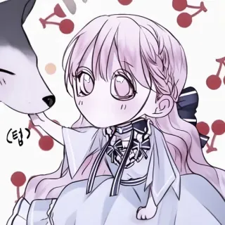 🍥 팅 Аниме девушка, Мультфильм, Милый, Собака, Иллюстрация, Чиби telegram sticker