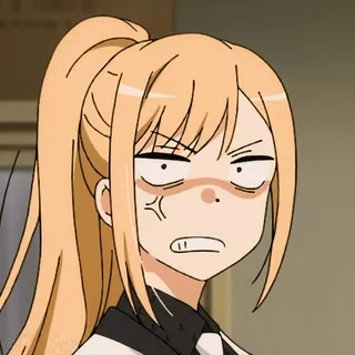 😡 anime, face, expression, woman, blonde, Marin Kitagawa, My Dress-Up Darling, angry whatsapp sticker