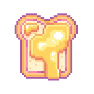 🍞 Bánh mì nướng, Pixel art, Mật ong, Bữa sáng, Đồ ăn, Món tráng miệng, Đồ ăn nhẹ telegram sticker