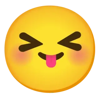 😝 Biểu tượng cảm xúc, Khuôn mặt, Lưỡi, Biểu cảm, Vui tươi, Mặt cười telegram sticker
