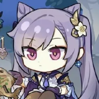 🙁 Keqing Genshin Impact Anime, Genshin Impact, Keqing, Chibi, Sticker whatsapp sticker