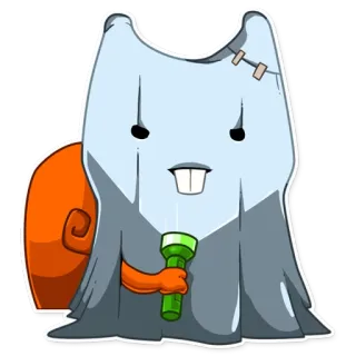 👻 ślimak, duch, halloween, słodki, kreskówka, potwór, latarka telegram sticker