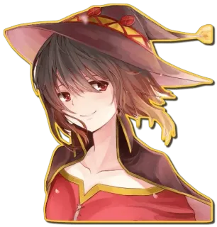 😏 Megumin Konosuba Anime, Fille, Magie, Magicien, Mignon, Autocollant whatsapp sticker
