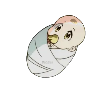👶 Baby, Cartoon, Kleinkind, gewickelt telegram sticker