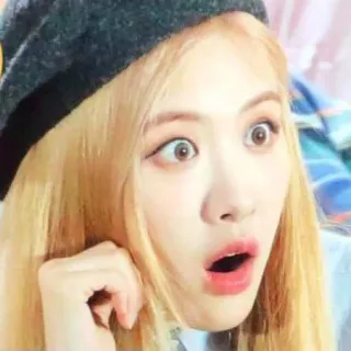 😮 Rosé K-pop, Rosé, Blackpink, cantora, surpresa, mulher telegram sticker