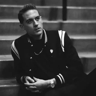 〰 G-Eazy rapper, musicista, G-Eazy, ritratto, bianco e nero telegram sticker