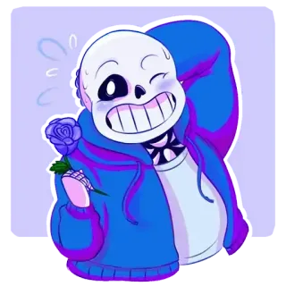 🌹 Sans Undertale Санс, Undertale, скелет, цветок, видеоигра telegram sticker