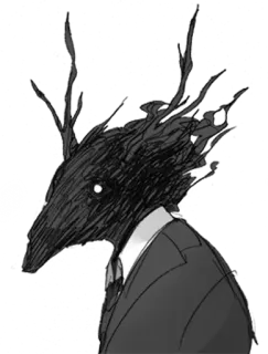📼 criatura, traje, corbata, animal, monstruo, oscuro telegram sticker