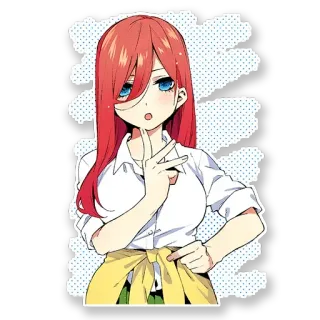 🤫 Miku Nakano The Quintessential Quintuplets anime, character, manga, cute, girl, nakano telegram sticker