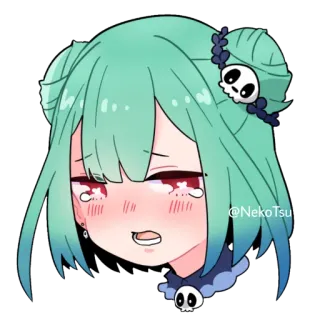 😥 @NekoTsu Anime, Fofo, Desenho animado, Adesivo, Kawaii, Emocional telegram sticker