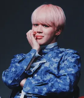 ☁️ Jimin kpop, cantor, jimin, coreano, ídolo, cabelo rosa telegram sticker