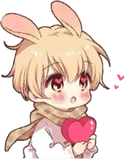 😍 coniglio, cuore, amore, kawaii, anime telegram sticker