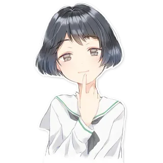 🤔 Anime, Garota, Uniforme escolar, Fofa, Mangá telegram sticker