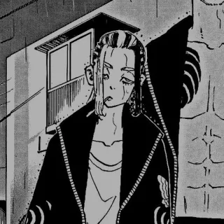 ☁ anime, manga, smoking, grayscale, character telegram sticker