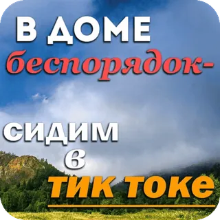 📱 В ДОМЕ беспорядок-СИДИМ в ТИК ТОКЕ casa, bagunça, tiktok, redes sociais, engraçado, humor telegram sticker