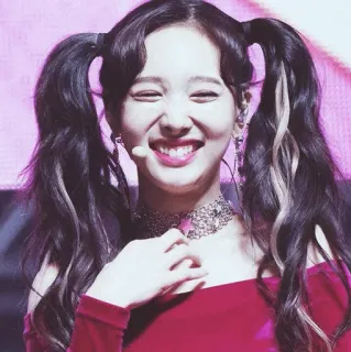 🕸 woman, smile, portrait, girl, cheerful, pigtails telegram sticker