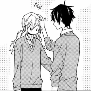 ♠️ nod Anime, Mangá, Acariciar a cabeça, Afeição, Fofo, Romance, Casal telegram sticker