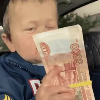 🎈 5000 money, russian currency, cash, rubles, boy telegram sticker