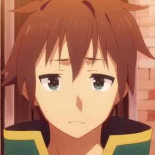 ⚔️ Kazuma Satou KonoSuba 动漫, 为美好的世界献上祝福, 和真, 伤心, 难过 telegram sticker