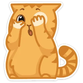 🙈 chat, mignon, animal, orange, joueur telegram sticker