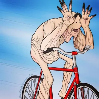 😁 Pale Man Pan's Labyrinth blasser Mann, Monster, Fantasy, Fahrrad, Film, Pans Labyrinth whatsapp sticker