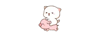 🫖 gatto, maiale, carino, animale, cartone animato, adesivo telegram sticker