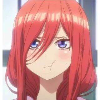 😤 anime, dziewczyna, rude włosy, słodkie, nadąsana telegram sticker