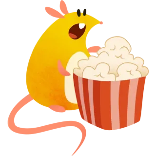 🍿 仓鼠, 爆米花, 零食, 食物, 可爱, 动物 telegram sticker