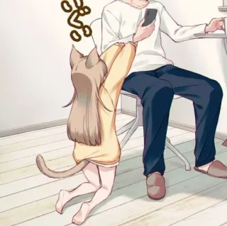 🐾 ど Аниме, Девушка-кошка, Манга, Кошко-человек telegram sticker