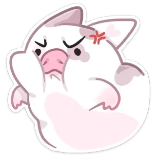 😡 돼지, 화난, 귀여운, 만화, 스티커, 동물, 웃긴 whatsapp sticker