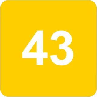 🟨 43 number, yellow, square, numerical telegram sticker