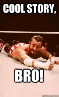 👍 CM Punk COOL STORY, BRO! wrestling, meme, thumbs up, cool story, bro telegram sticker