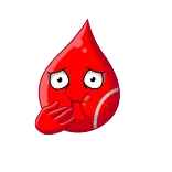 🤢 Krew, Kreskówka, Kropla, Smutny, Czerwony, Emocja telegram sticker