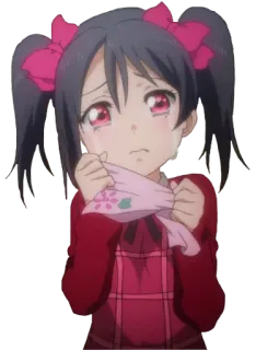 😭 Yazawa Nico Love Live! อนิเมะ, ผู้หญิง, การ์ตูน, เศร้า, ร้องไห้, คาวาอิ telegram sticker