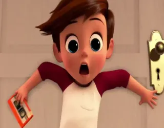 😱 Tim Templeton The Boss Baby desenho animado, animação, criança, menino, surpreso telegram sticker