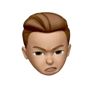 😠 memoji, emoji, expression, face, angry, digital avatar telegram sticker