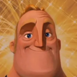 😉 Mr. Incredible The Incredibles мультфильм, disney, супергерой, pixar, улыбающийся telegram sticker