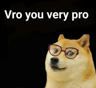 🏵 Doge Vro you very pro doge, meme, glasses, pro, internet meme, funny, shiba inu telegram sticker