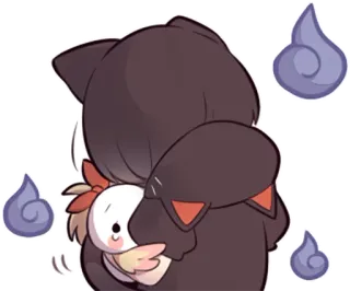 Black Kitten Girl whatsapp stickers